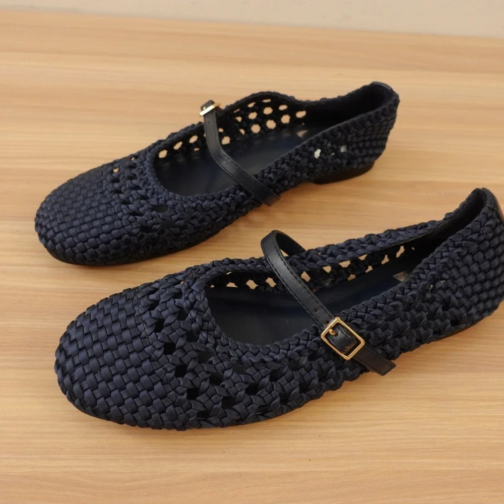 Mary Jane Ballet Flats Womens 6 Navy Blue Fairy Grunge Coquette DV Dolce Vita